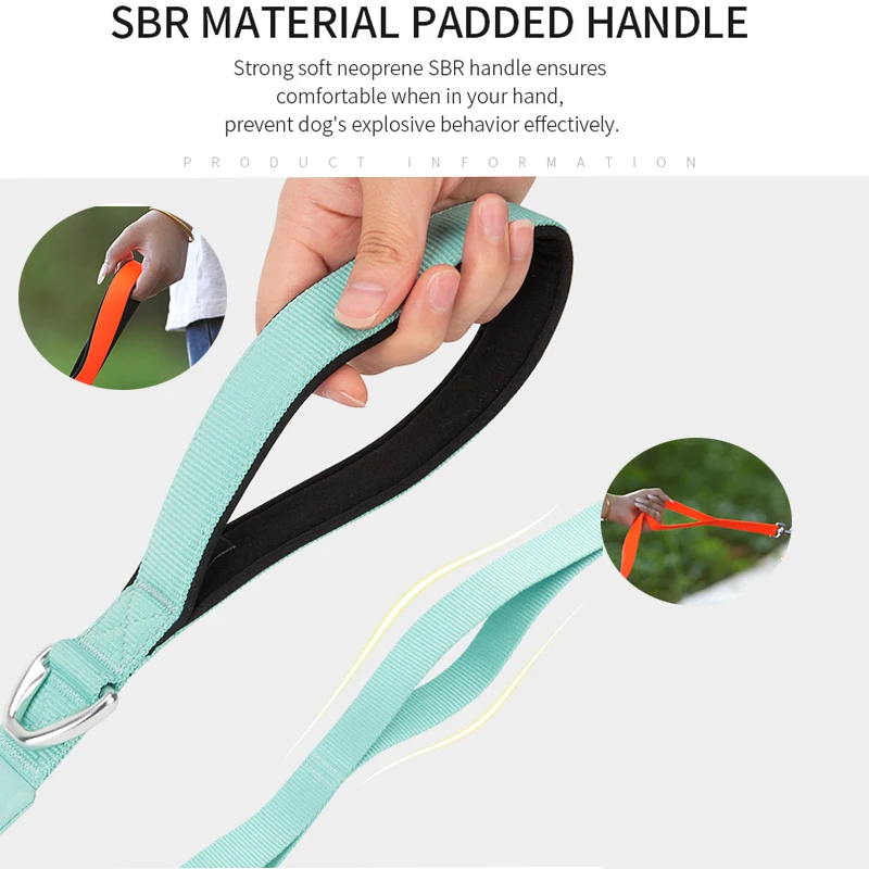 PEQUEÑA COMBINACIÓN Correa ligera para perros para perros pequeños, medianos y grandes con doble asa Correa para cachorros Diseñador de bolsillo Correa para mascotas corriendo - imagen 4