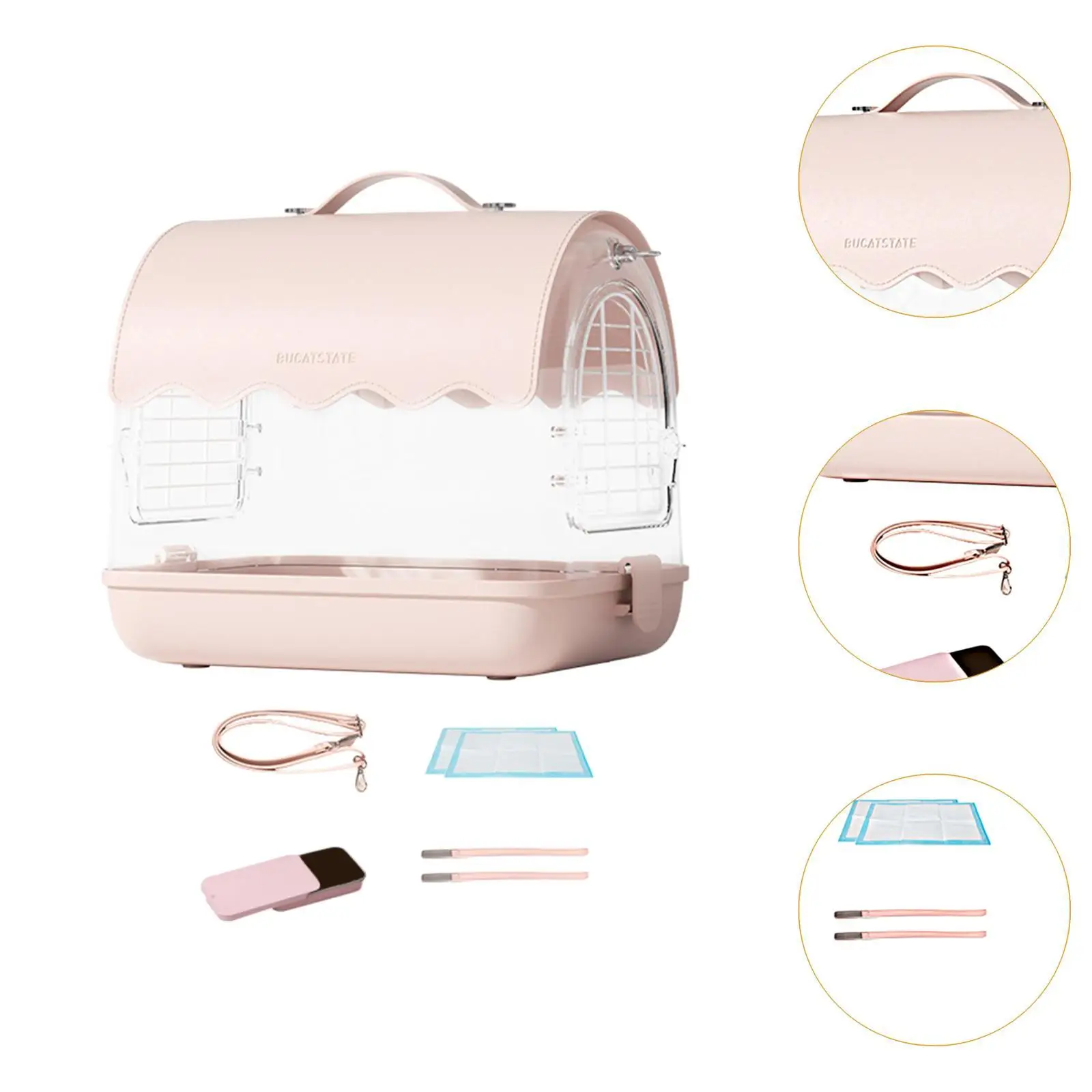 Lightweight Bird Carrier with Shoulder Straps and Handle Hamster Cage for Cockatiels Parrotlets Small Birds Parakeets Parrot