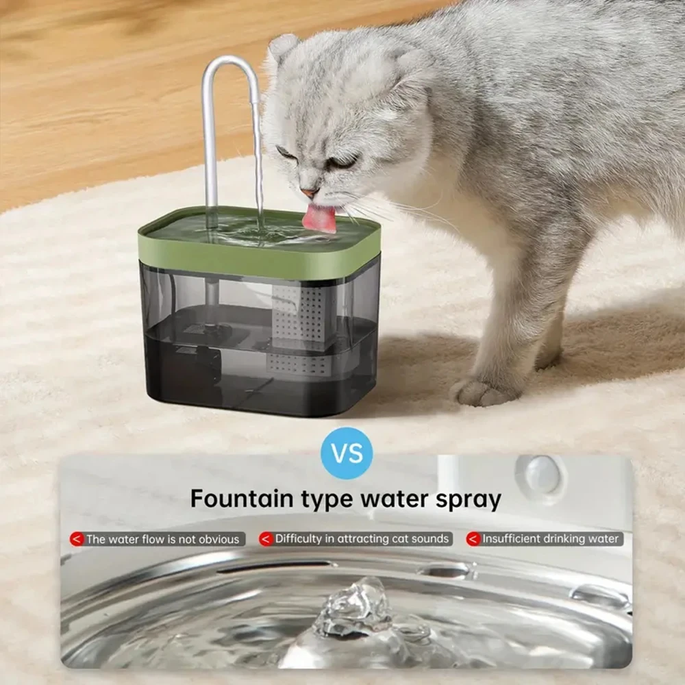Bebedero para gatos de 1,5 l, dispensador de agua circulante automático, lavabo de agua para perros y gatitos, cuenco de agua viva, suministros para mascotas - imagen 3
