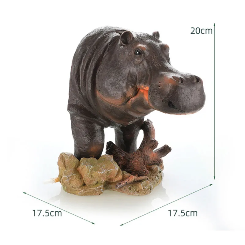 Lindos adornos de hipopótamo, decoración de pecera, burbuja neumática, acuario, paisaje de pecera - imagen 3