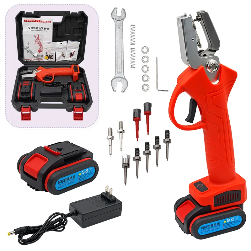 Alicates eléctricos para etiquetas de oreja de animales, de aleación de plástico, 220V, para ganado, cerdo, oveja - imagen 3