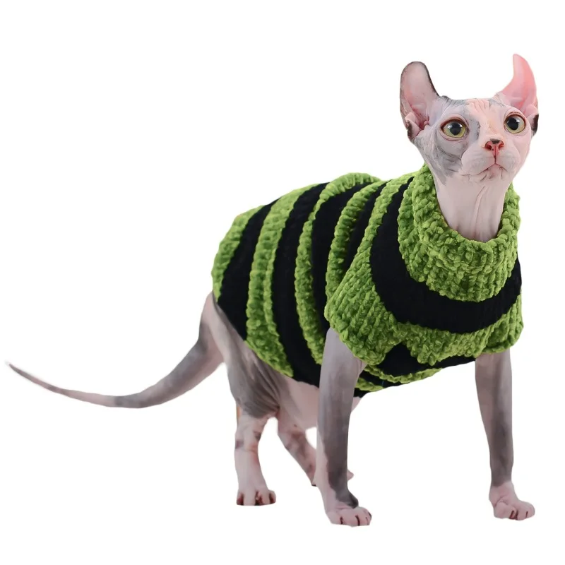 Ropa para sphynx Peluche Abrigo de lana Suéter cálido para Sphynix Ropa de gato Ropa de invierno para gatitos Perros pequeños Productos para mascotas - imagen 2