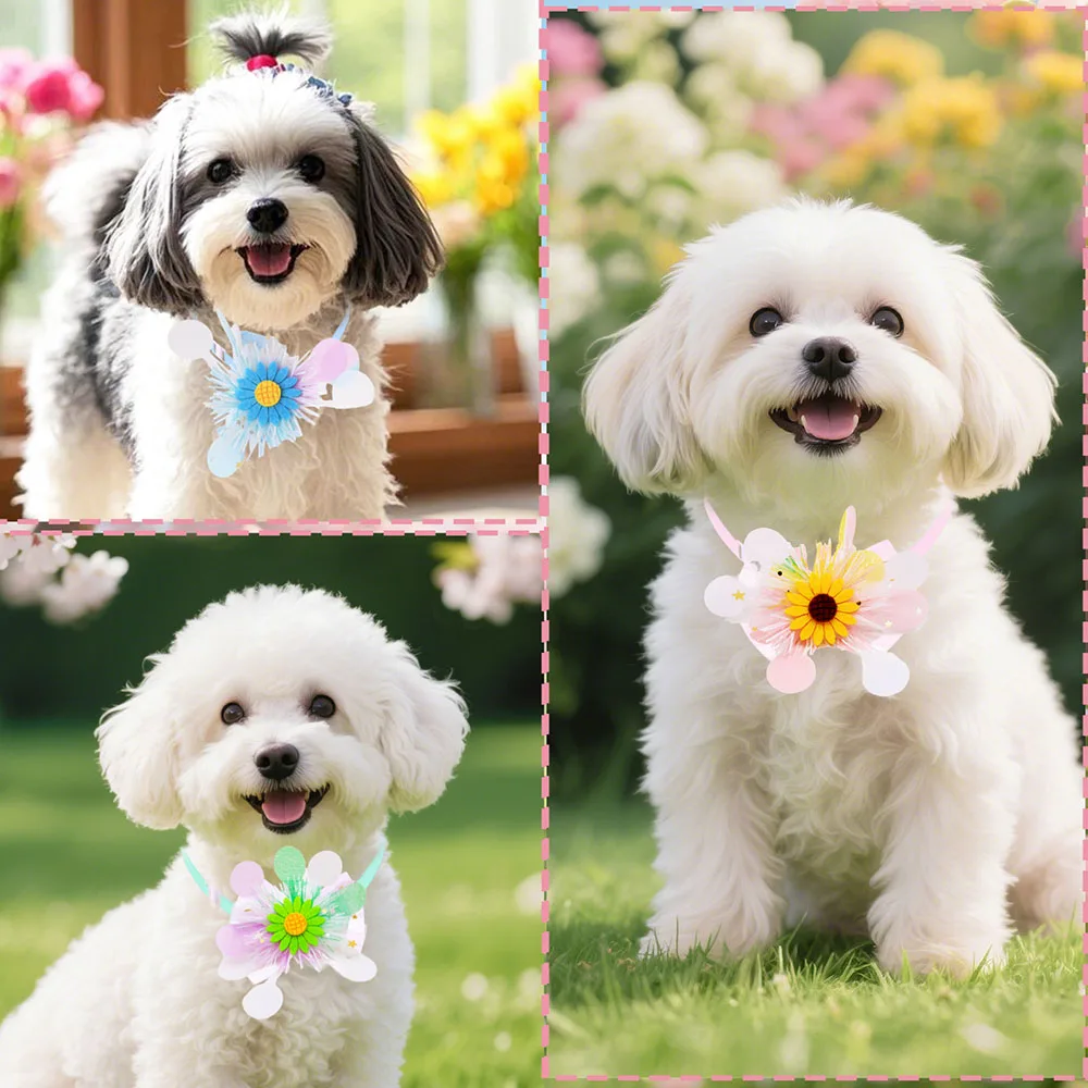 50 Uds. Pajaritas de encaje a la moda para perros, decoración para el cuidado de cachorros, pajarita para perros y gatos, Collar ajustable, accesorios para mascotas - imagen 5