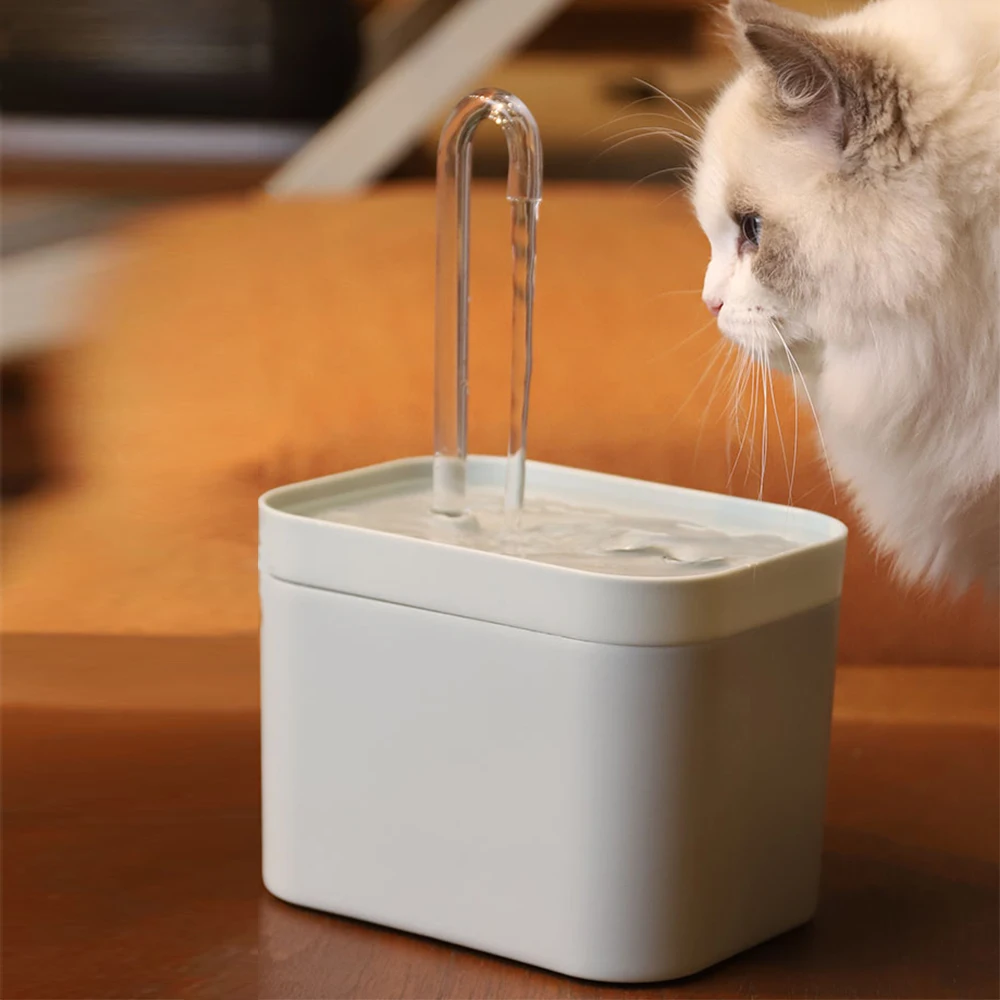 Filtro de fuente de agua para gatos, tazón para beber eléctrico silencioso USB automático de 1,5 l, fuente de agua para mascotas