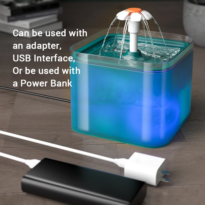 Robeco-filtro de fuente de agua para gatos, dispensador de agua automático LED para mascotas, accesorios para gatos, bebedero automático para gatos - imagen 2