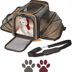 Portador reversible grande para gatos y perros con almohadilla polar