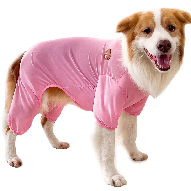 Pijama de oso para perros pequeños y grandes, mono de malla para mascotas, color rosa, azul, morado y amarillo, ropa de verano para Labrador XS-4XL - imagen 2