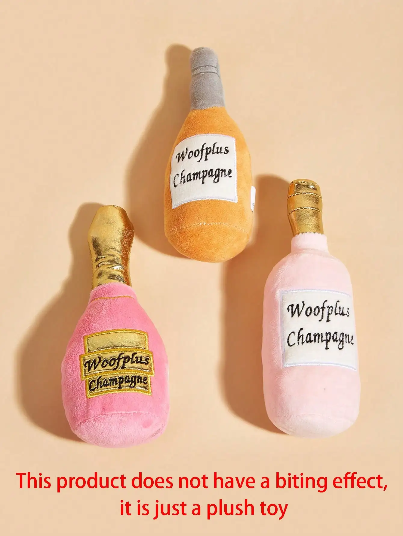 Mini juguete de peluche estilo botella de vino, no apto para morder para mascotas. Contiene un altavoz en el interior para atraer la atención de las mascotas - imagen 3