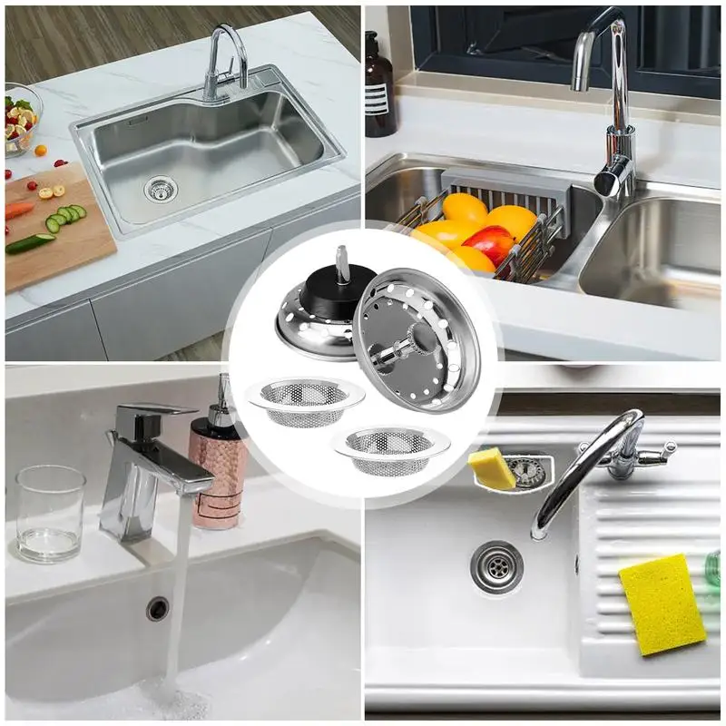 Tapón para fregadero de cocina, tapón para drenaje de fregadero de acero inoxidable 304, suministros de cocina para baño, hogar y apartamentos - imagen 3