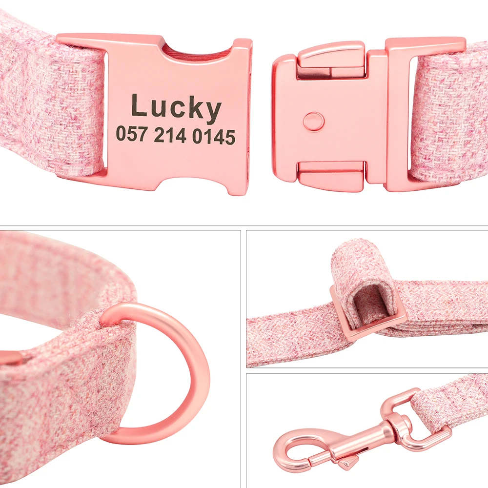Collar de nailon personalizado para perro pequeño, mediano y grande, identificación con nombre grabado, ajustable, Chihuahua, Pitbull - imagen 3