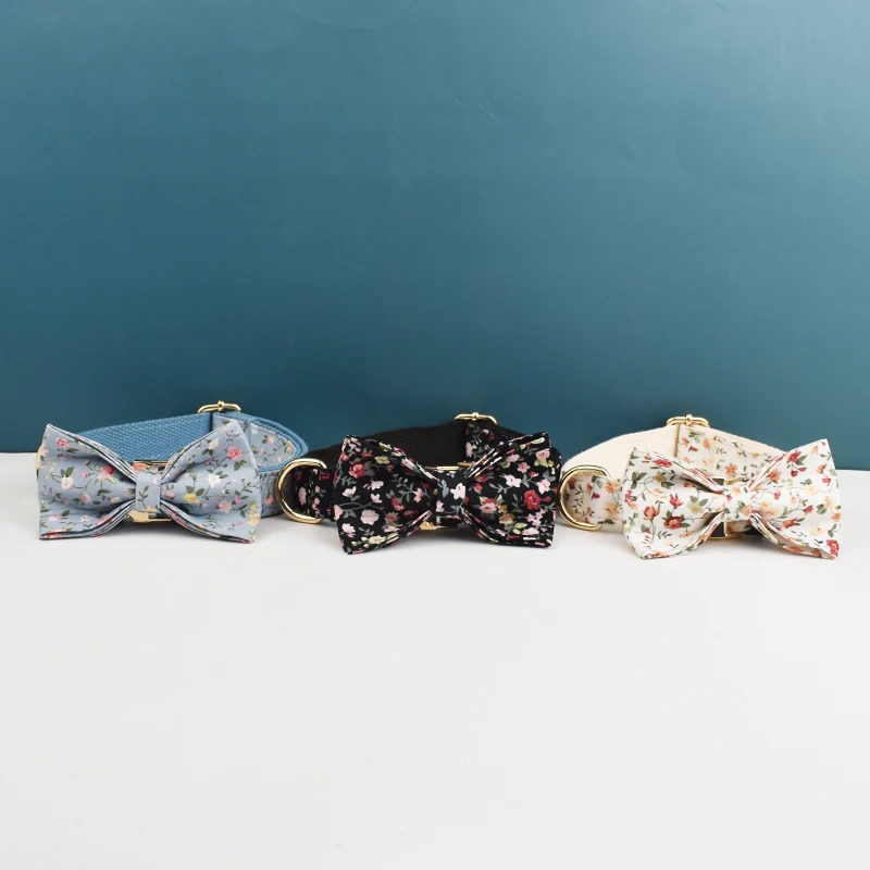 Accesorios para mascotas, Collar para perro, conjunto de arnés, Collar para perro, pajarita, productos impresos para mascotas, collares tácticos de lujo personalizados para perros - imagen 3