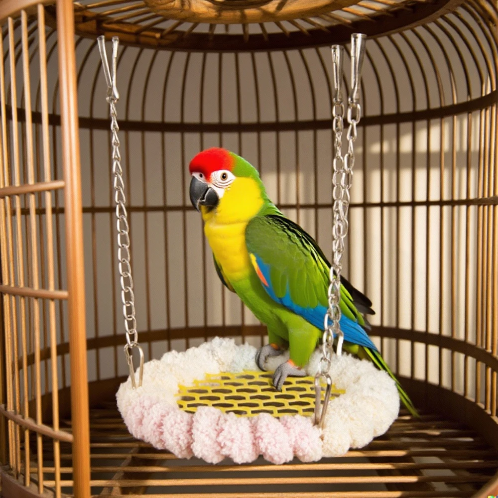 Nido de Pájaro de Color aleatorio para otoño e invierno, loro de peluche, cama colgante redonda para dormir, marco de estación para Animal PEQUEÑO, jaula para loros y pájaros