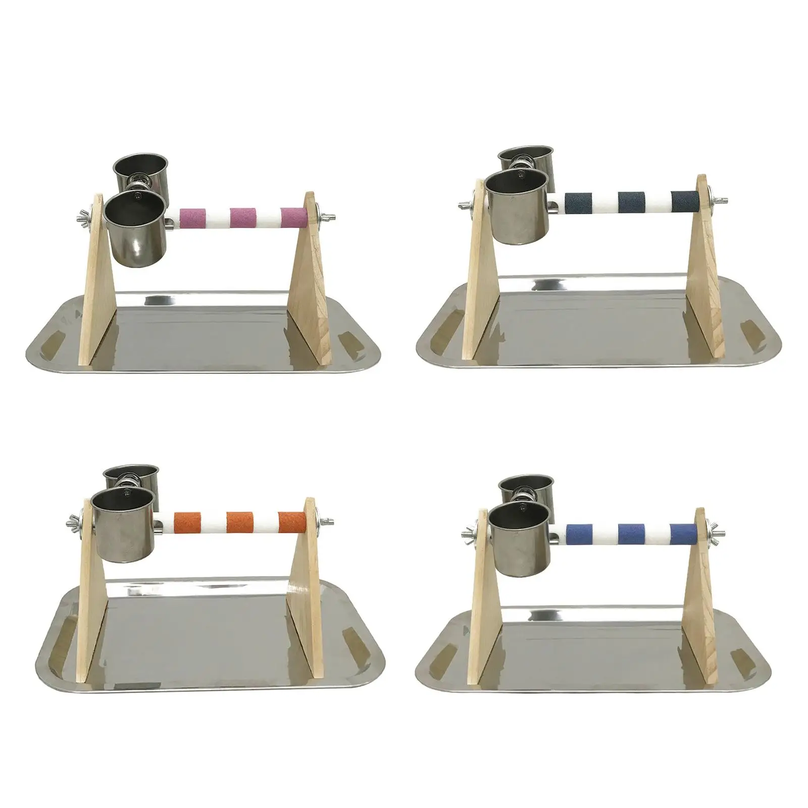 Parque infantil para loros, soporte para juegos de pájaros, juguetes para loros, percha de madera para conos, cacatúas - imagen 2