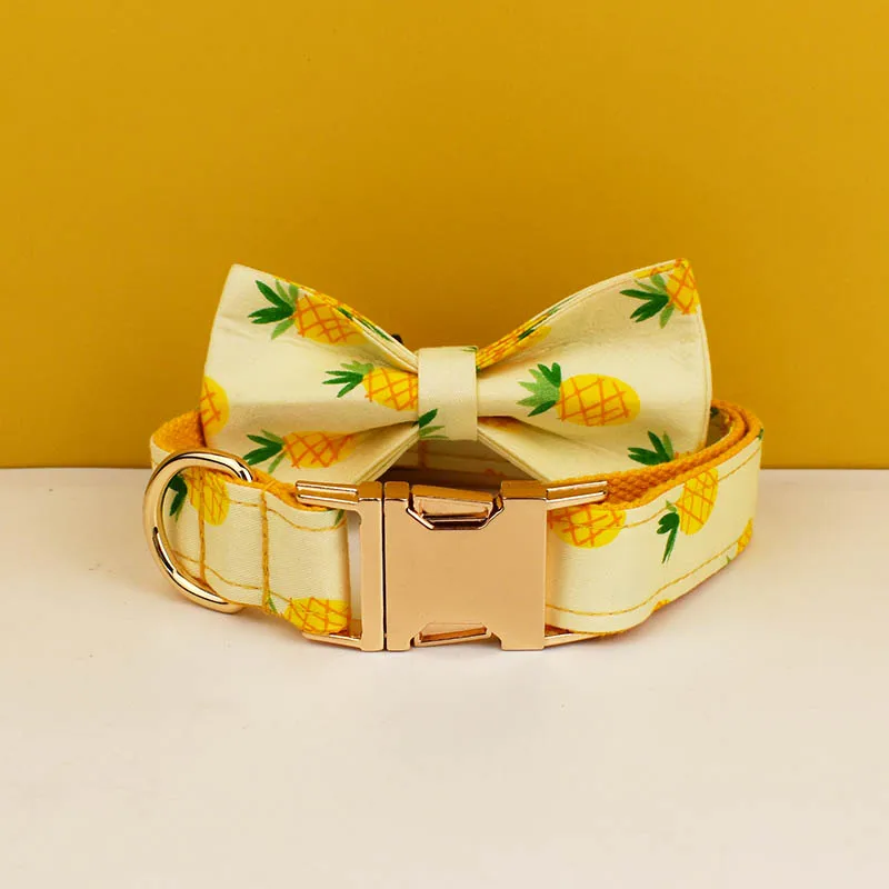 Arnés de algodón suave con estampado de piña para mascotas, Correa con logotipo de diseño personalizado de alta calidad, accesorios de sublimación para Collar de perro, fruta 01 - imagen 4