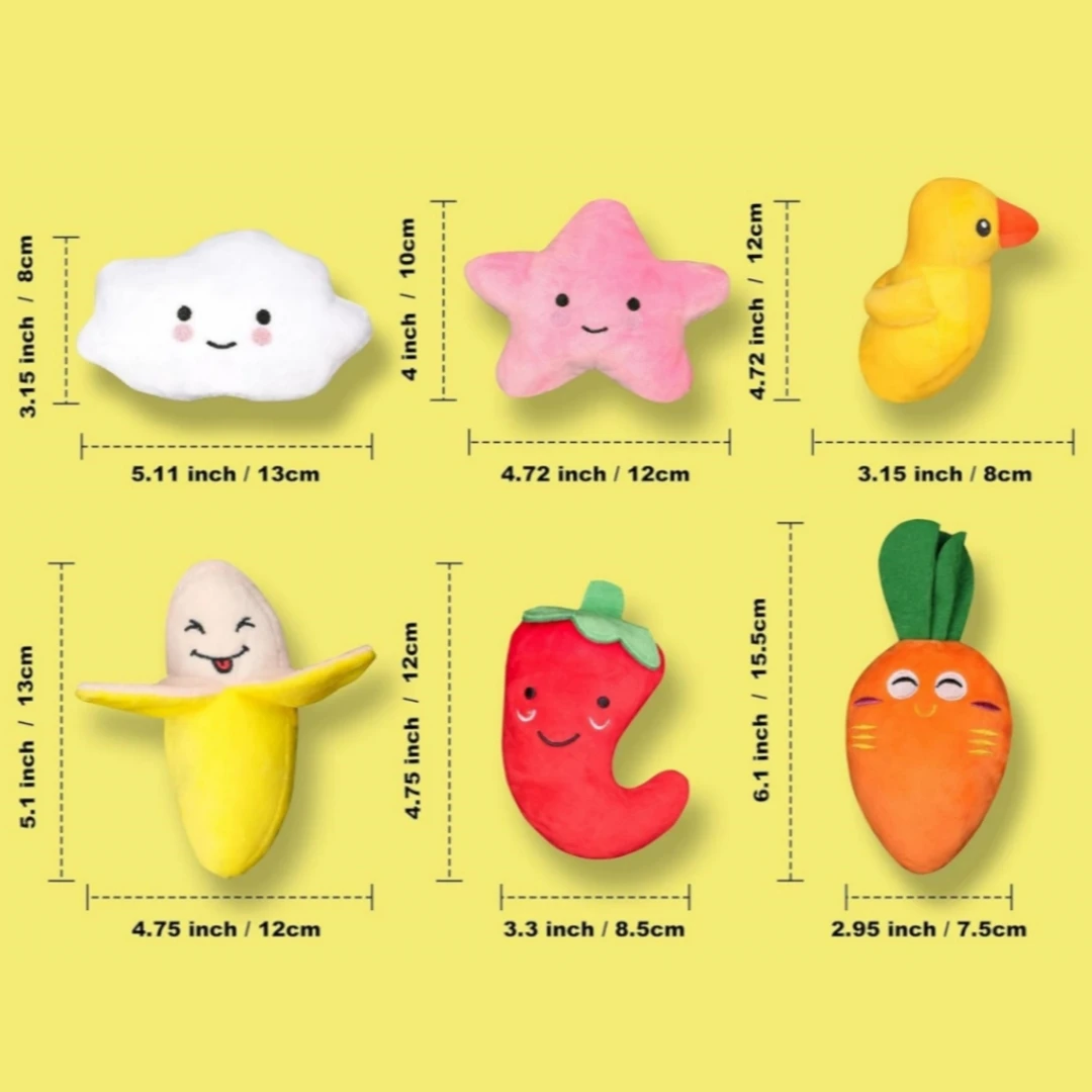 Juguetes de peluche chirriantes para perros, juguetes interactivos para masticar para cachorros duraderos, lindos y suaves, adecuados para pequeños y medianos, paquete de 12 - imagen 3