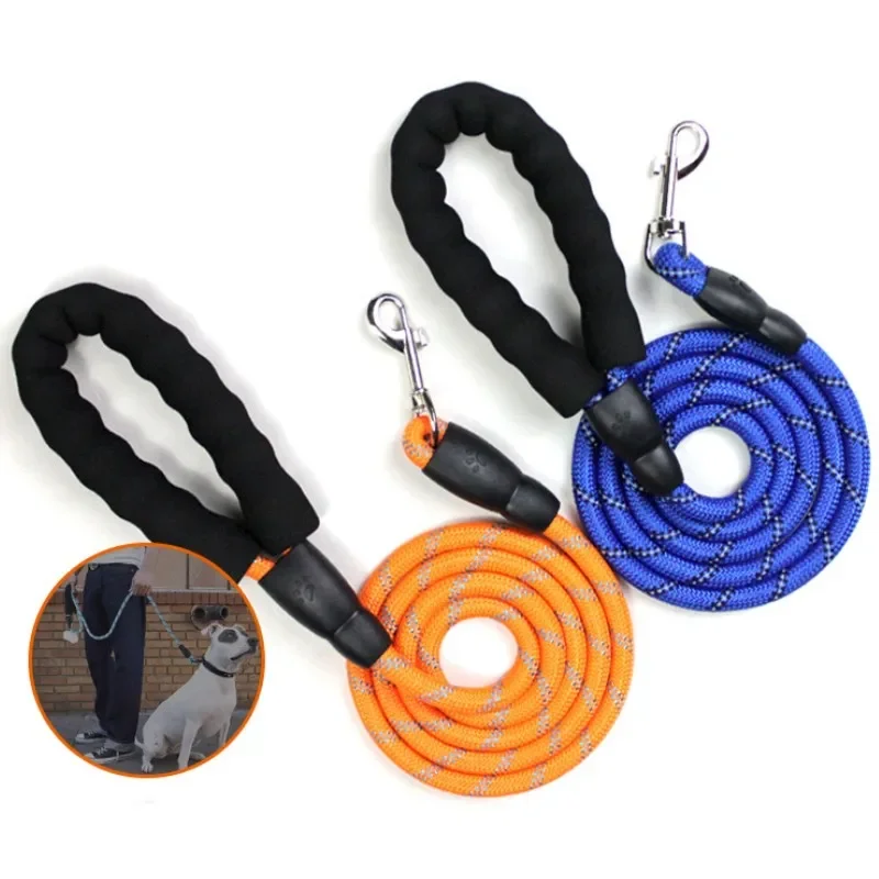 Correa reflectante para perros, correas resistentes a los tirones para perros grandes, cuerdas para caminar, Asa cómoda, cadena para perros, accesorios para mascotas - imagen 2