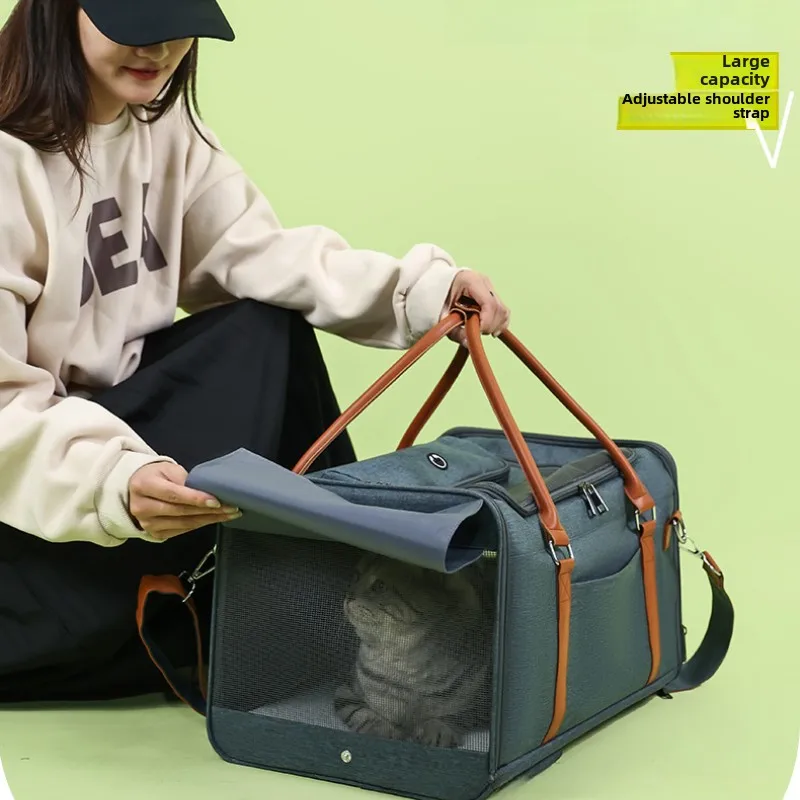 Mochila portátil para transportar mascotas con ruedas, carrito para gatos, suministros portátiles para salir, equipaje plegable, bolsa para mascotas, suministros de productos - imagen 2