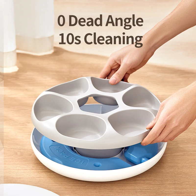 ROJECO Alimentador automático para mascotas, dispensador de Comida inteligente para gatos, dispensador de alimentos húmedos y secos, accesorios para Kibble, Alimentador automático para gatos, 6 comidas - imagen 4