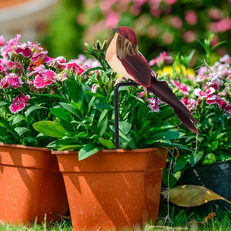 Clip de pájaros artificiales en plumas, adornos artesanales de árbol, decoración de pájaros de espuma, Navidad, boda - imagen 4
