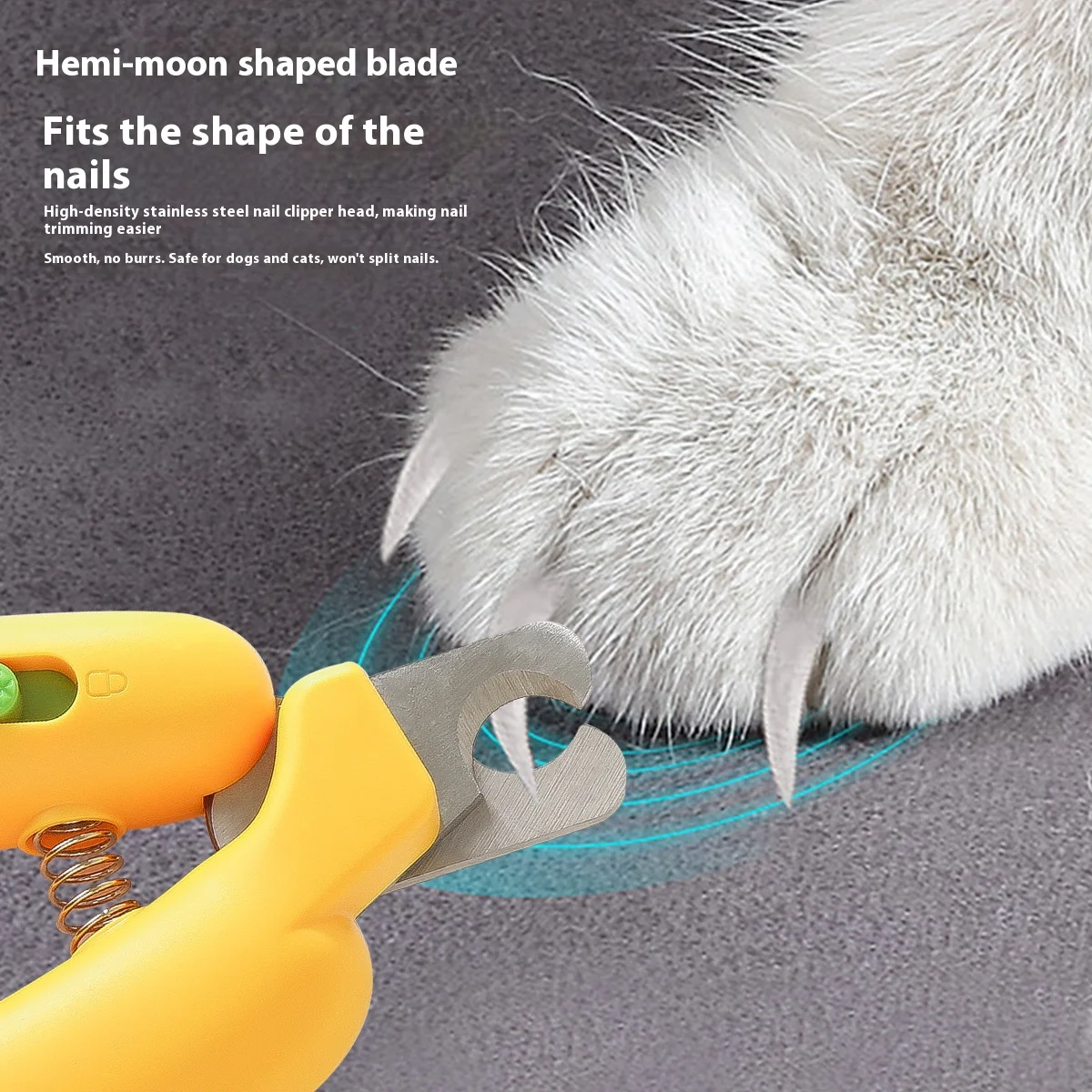 Cortauñas para mascotas con forma de plátano, recortador de uñas seguro para gatos, perros, conejos, mascotas pequeñas, previene el sangrado, herramienta de aseo profesional - imagen 3