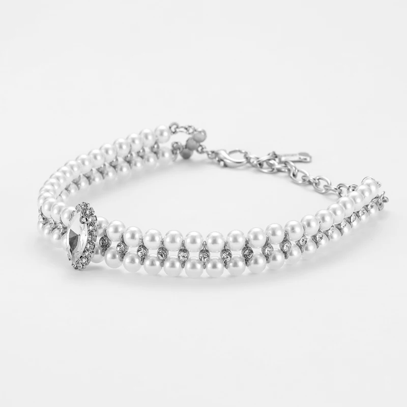 Collar de diamantes para perro mascota, Collar de perlas para cachorro, collares de lujo para boda, Collar de diamantes de imitación para perros y gatos - imagen 3