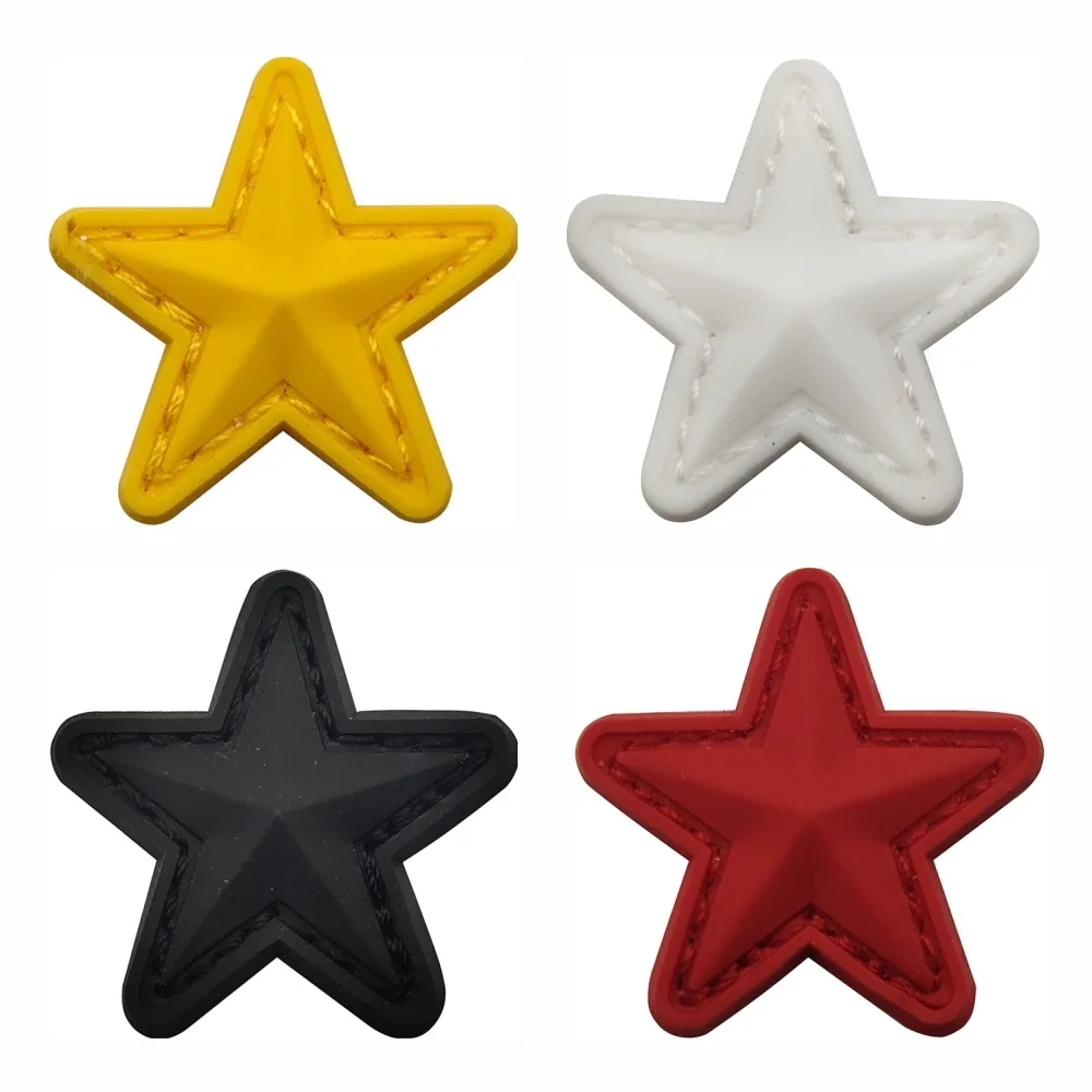 Parche de PVC con estrellas 3D, insignia para brazalete, pegatina, apliques, adorno, parches de goma decorativos de moda para Festival