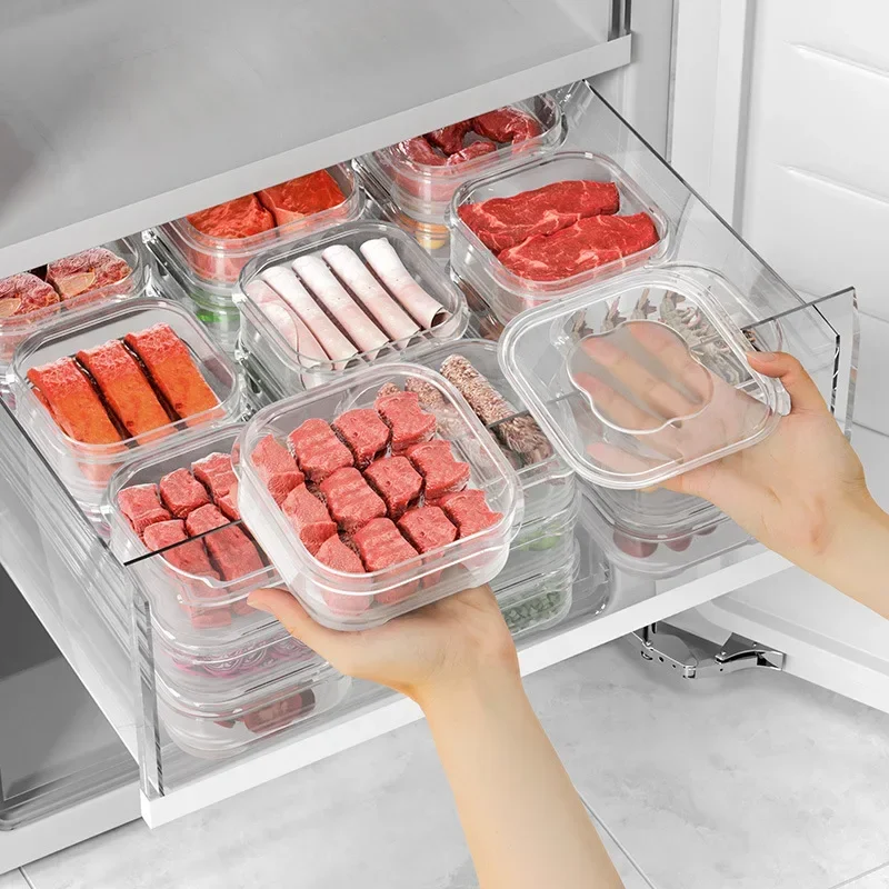 Cajas de almacenamiento y subpaquete para refrigerador, caja de almacenamiento de alimentos congelados, estuche de conservación para el hogar de calidad alimentaria, suministros de cocina, 1 ud. - imagen 2