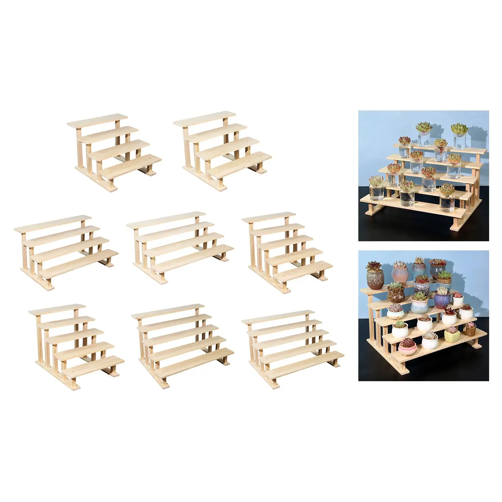 Estante de almacenamiento elevador de exhibición de madera, decoración rústica, estante para postres, organizador de Perfume para postres, joyería coleccionable, espectáculo en casa