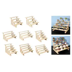 Estante de almacenamiento elevador de exhibición de madera, decoración rústica, estante para postres, organizador de Perfume para postres, joyería coleccionable, espectáculo en casa