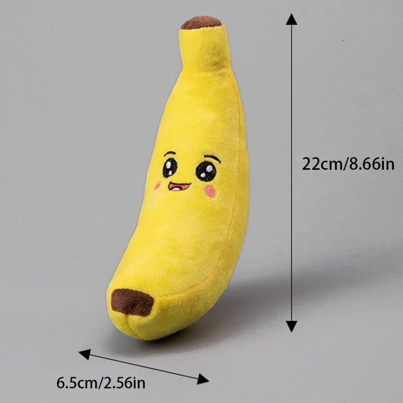 Juguete de peluche de plátano chirriante para perros, juguete interactivo Molar para masticar duradero para cachorros, perros pequeños y medianos, suministros para autojuegos - imagen 5