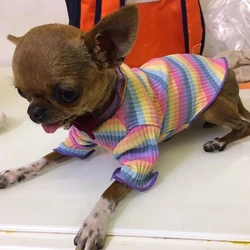 Jerseys verano a rayas de algodón para perros mini, gatos y Chihuahua