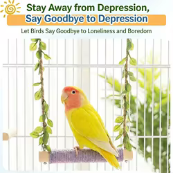 Percha para loros con columpio, hamaca y juguete mordedor