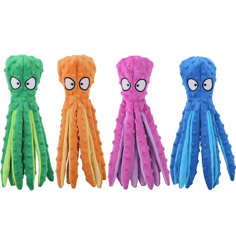 Juguete de peluche pulpo para perros y gatos - masticable y sonoro - imagen 2