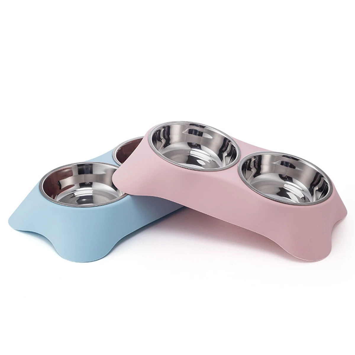 1 cuenco doble de acero inoxidable para mascotas, cuenco para perros y gatos, plato de comida para gatos, plato de comida para perros, alimentador y bebedero antiderrames, mascota de doble uso - imagen 5
