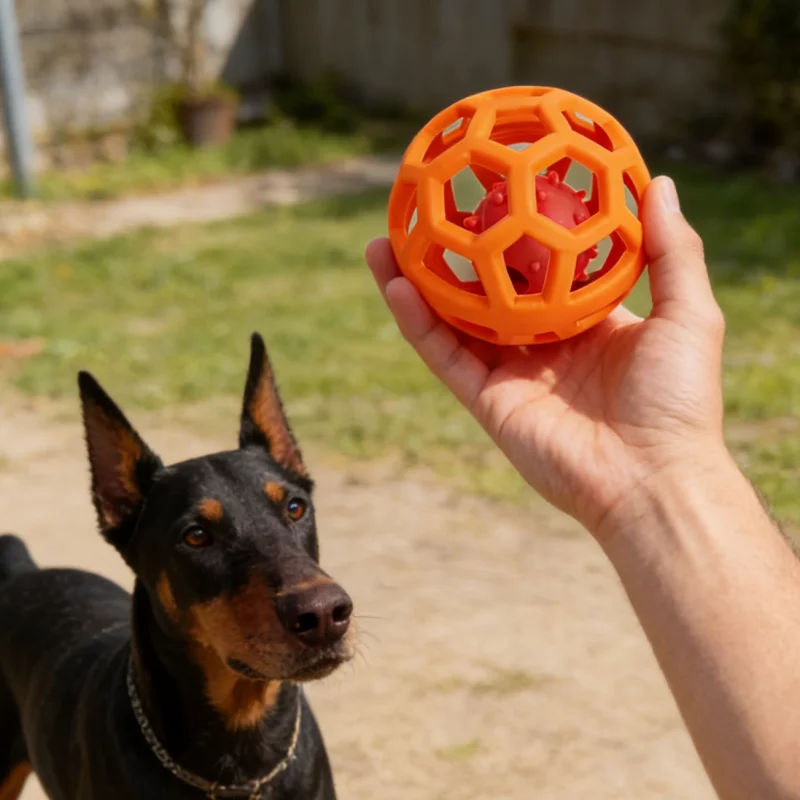 Pelota de entrenamiento TPR indestructible para perros y cachorros - imagen 2