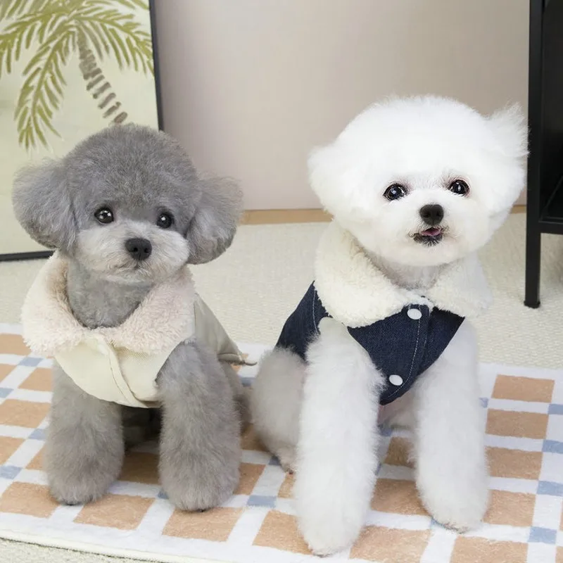 Monos para perros, gatos, chaqueta para perros, ropa impermeable de invierno para perros, chaleco de felpa para perros con anillo en D, ropa para mascotas Chihuahua Bulldog Francés