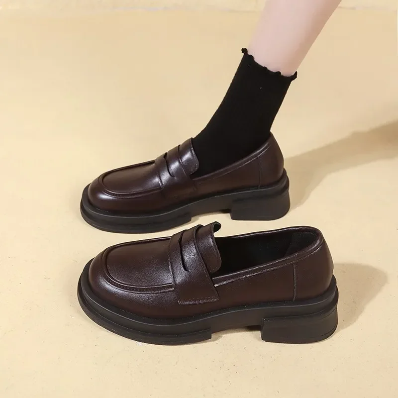 Zapatos de estudiante universitario de estilo japonés nuevos, zapatos de Cosplay de Lolita para mujer/niña, zapatos de plataforma de uniforme negro/café a la moda 2025 - imagen 2