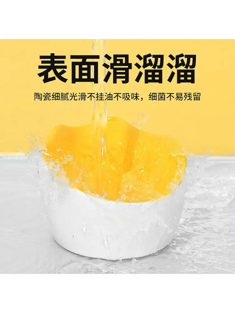 El cuenco de cerámica para comida para gatos protege las vértebras cervicales de los molestos 400ml de gran capacidad y fácil de limpiar - imagen 3