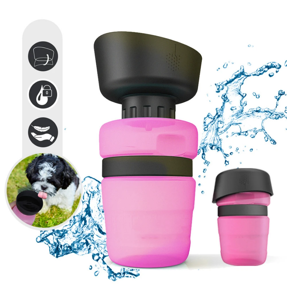 Botella de agua para perros de 500ML, tazón plegable a prueba de fugas, taza de comida de agua, tazón alimentador para mascotas, tazón portátil de gran capacidad para beber al aire libre para mascotas - imagen 4