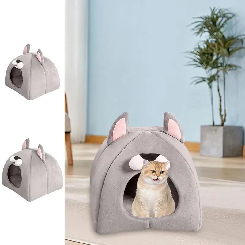Cama lavable y calmante para perros y gatos, cueva cálida para mascotas, casa para gatos, camas para dormir de felpa suave, cueva para gatos, casa para interiores - imagen 3