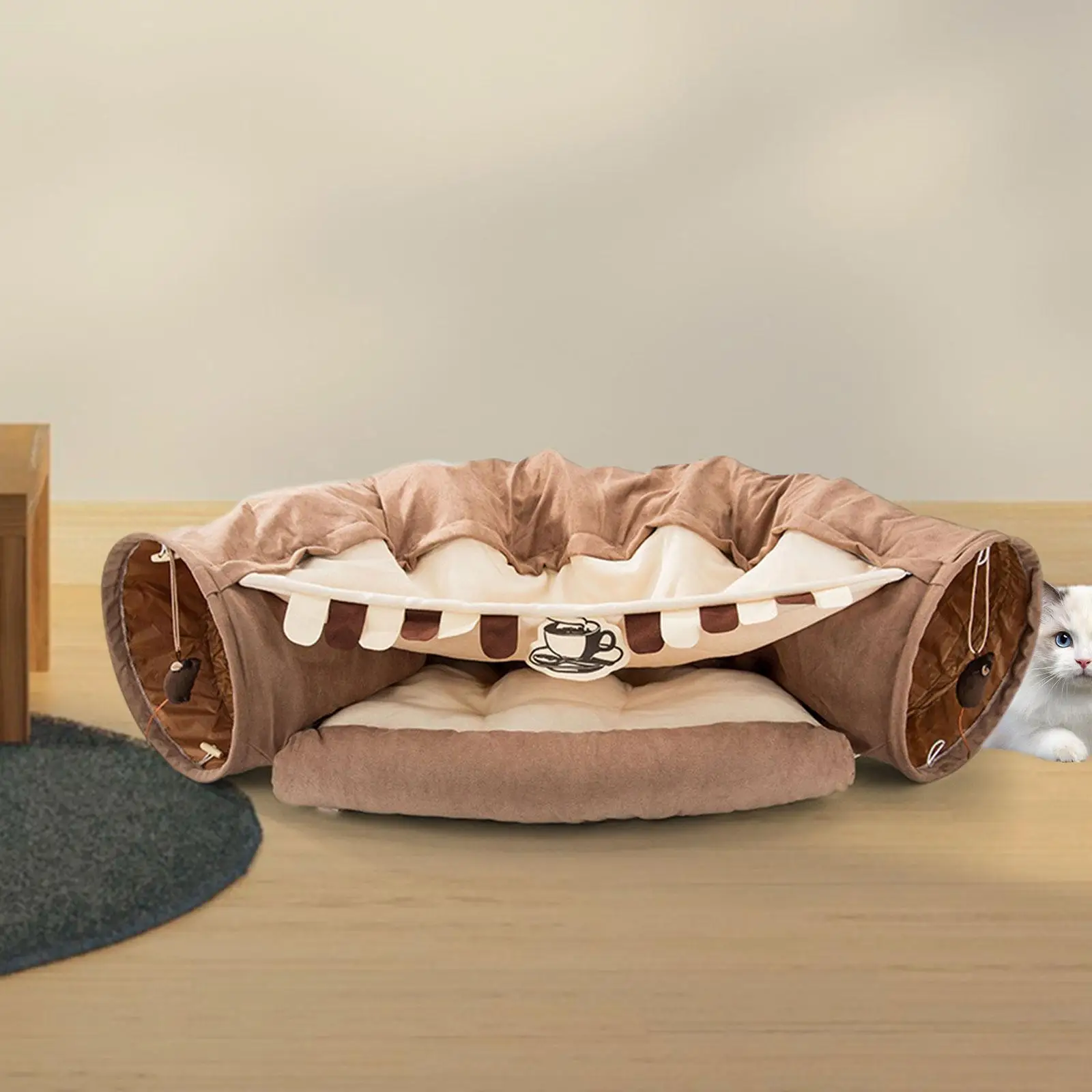 Foldable Cat Tunnel Bed Play House Interactive Training Cat Toy Hideout for Pets Small Animals Dogs