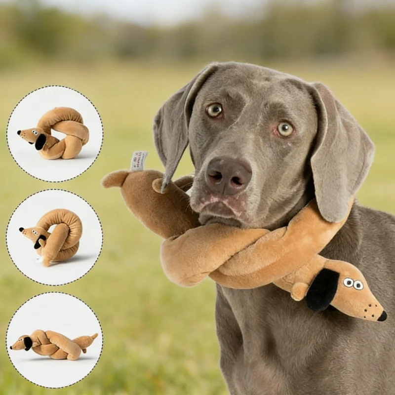 Juguete peluche salchicha con sonido para perros – Resistente para masticar - imagen 3