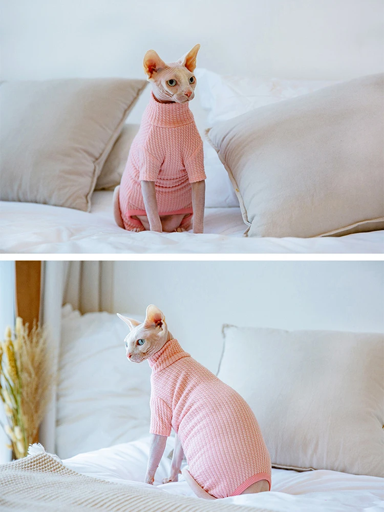 Sphynx-ropa de otoño e invierno para gatos, mono cálido para mascotas, sudaderas con capucha, pijamas suaves para gatos, Disfraces para gatos esfinge - imagen 5
