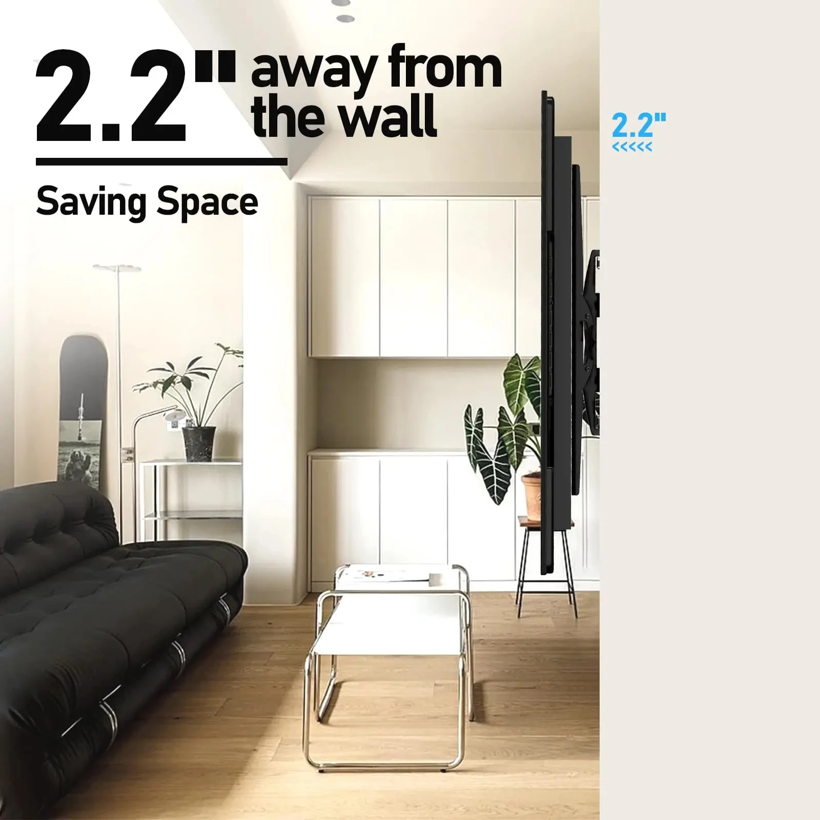 Soporte de pared para TV, perfil bajo para la mayoría de televisores de 32-70", soportes de TV universales de montaje en pared fija Max VESA 400 x 400 mm, peso hasta 110 libras - imagen 4