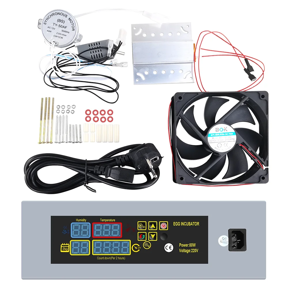 ตัวควบคุมตู้ฟักไข่อัตโนมัติ HTMC-5 ชุดอุปกรณ์ทำเองสำหรับควบคุมอุณหภูมิและความชื้น พร้อมมอเตอร์พัดลม - imagen 3