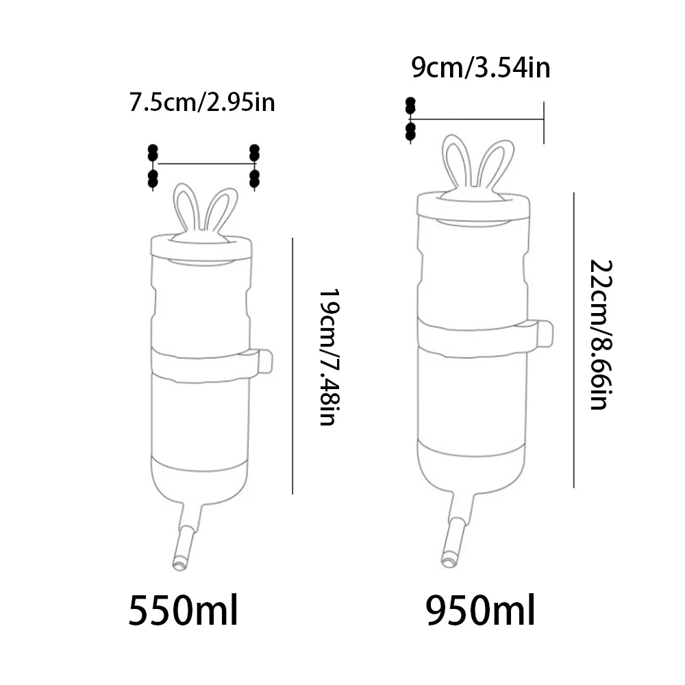 Dispensador de agua colgante para mascotas, sin boca húmeda, botella de agua, jaula colgante, alimentador para perros, gatos, mascotas pequeñas, suministros para mascotas a prueba de fugas - imagen 5