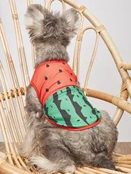 Camiseta sin mangas estampado sandía verano para perros y gatos