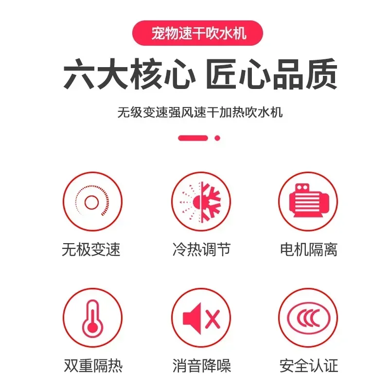 Secador de pelo para perros grandes y gatos, secador de pelo para perros de peluche Golden Retriever de alta potencia y bajo ruido - imagen 3