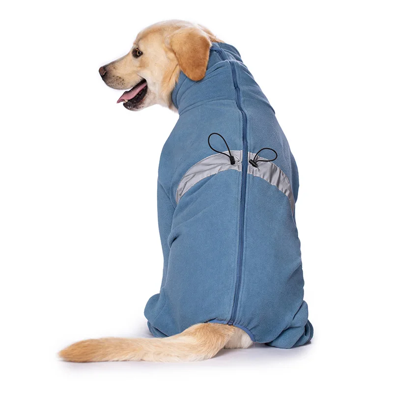 Ropa cálida de lana Polar para perros grandes, mono reflectante ajustable para perros, pijamas para niños y niñas, Otoño e Invierno - imagen 5