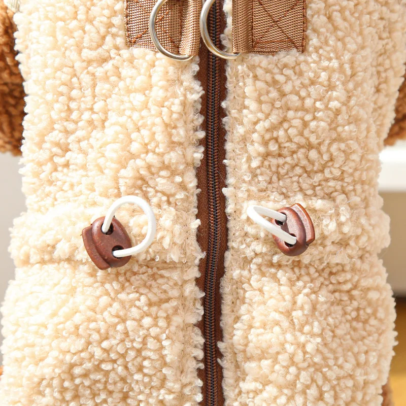 Ropa gruesa de lana para perros, mono cálido con cremallera para invierno, disfraz para perros pequeños y medianos, pelele para perros Chihuahua Yorks, monos XXL - imagen 3
